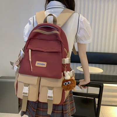 Color Blocking Trend Large Capacity Backpack Ideal Novelty Gift for Hotel and Resort