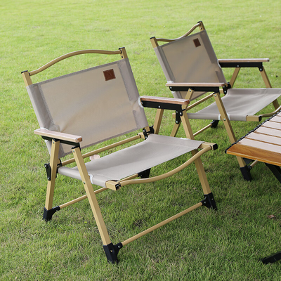 Outdoor Single Person Kemite Chair Iron Pipe Detachable Wood Grain Customized Present