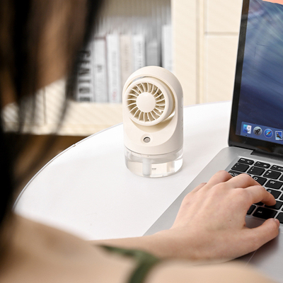 Desktop Water-Cooled USB Mini Fan Turbine Foldable Cold Air Humidification with Spray