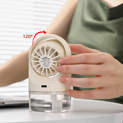 Desktop Water-Cooled USB Mini Fan Turbine Foldable Cold Air Humidification with Spray