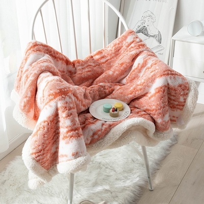 Travel Agency's Logo Printed Lamb Velvet Quicksand Blanket for Corporate Welfare Gifts