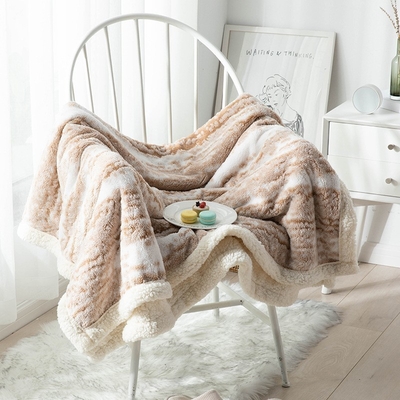 Travel Agency's Logo Printed Lamb Velvet Quicksand Blanket for Corporate Welfare Gifts