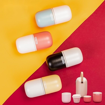 Creative Capsule Quick Cup Travel Kung Fu Tea Set for Graphics 1 color Color Printing