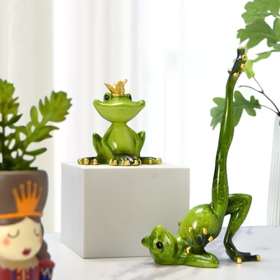 Creative Glass Yoga Frog Resin Decoration Perfect Gift for TV Cabinet and Wine Cabinet
