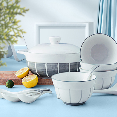 PHMI Perfect 4.5-inch Ceramic Soup Bowl Set 1 Color Printing for Graphics Annual Gift