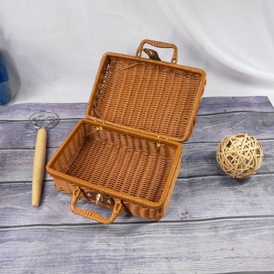 Six-Piece Exquisite Wicker Woven Basket Wedding Birthday Gift Set for Guests Opening