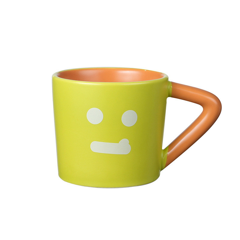 Thanksgiving Color Blocking Ceramic Coffee Cup Large Capacity Creative Mug for Office