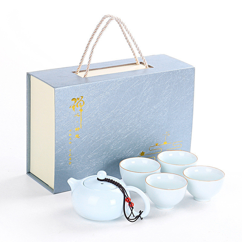 Multi Color Printing Hand Gift Box Set Ceramic Xishi Pot Tea Set for Agriculture