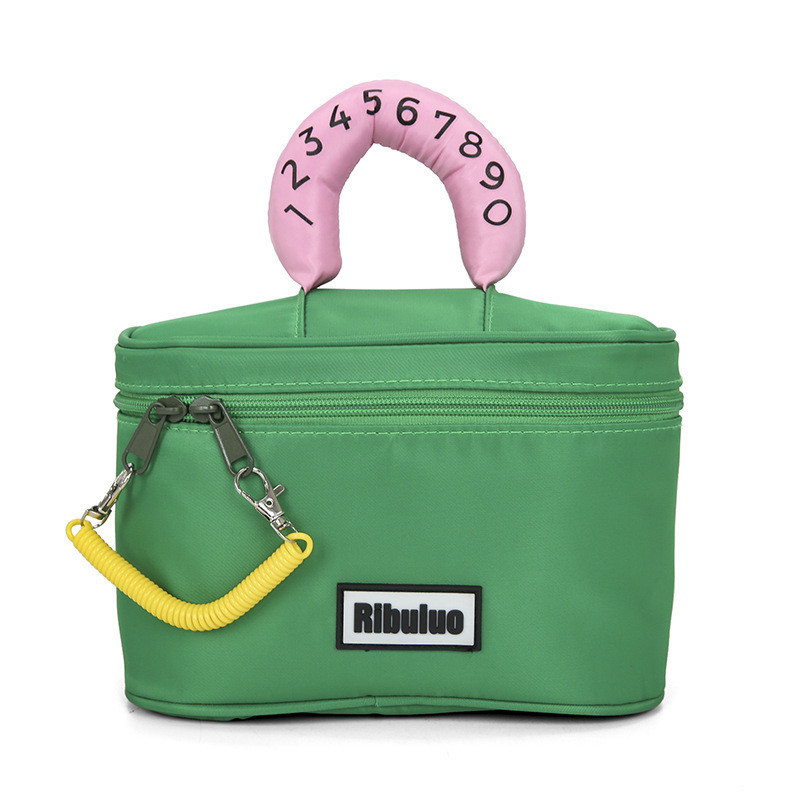 Logo Makeup Bag Waterproof Nylon with Contrasting Color Storage Bag Great Employee Gift