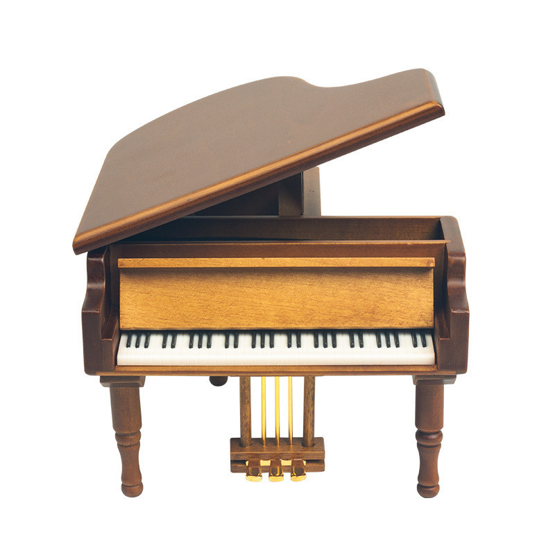 Silk Screen Printed Wooden Piano Music Box Ideal for Wedding Favors Bridal Party Gifts