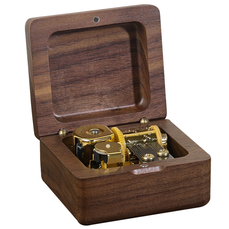 UV Printing Movement Walnut Octopus Music Box for Desktop Decoration and Creative