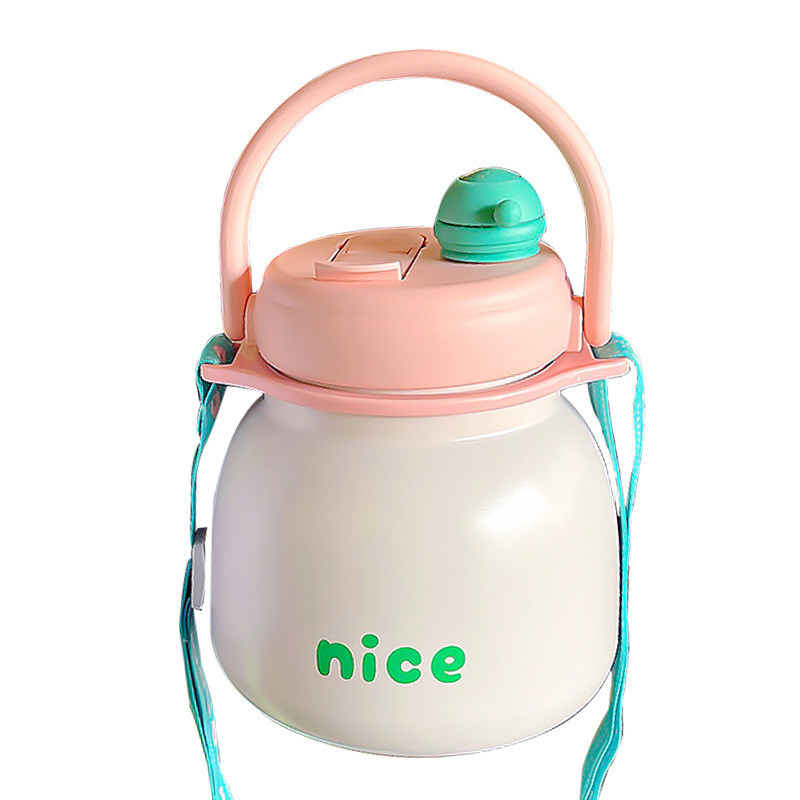 High Aesthetic and Large Capacity Insulated Cup with Handle 2 Color Graphics Printing