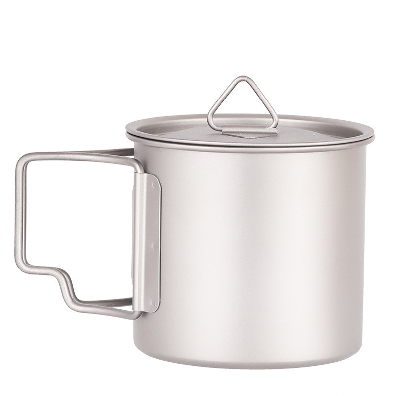 Silk Screen Printed Portable Titanium Cup 350ml for Camping and Outdoor Activities