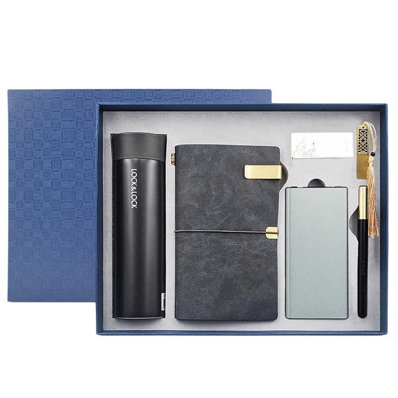 Dongfangyun EPOT Notebook Buckle Warm Cup Power U Disk Set with Silk Screen Printing