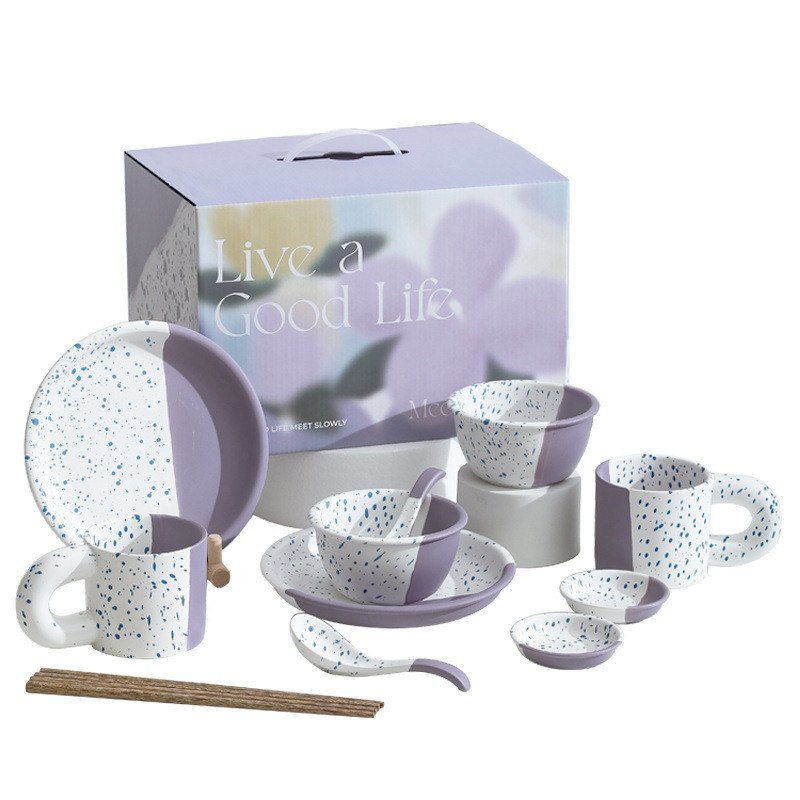 Office Products Romantic Star River Ceramic Tableware Gift Set for One Person High Aesthetic Design