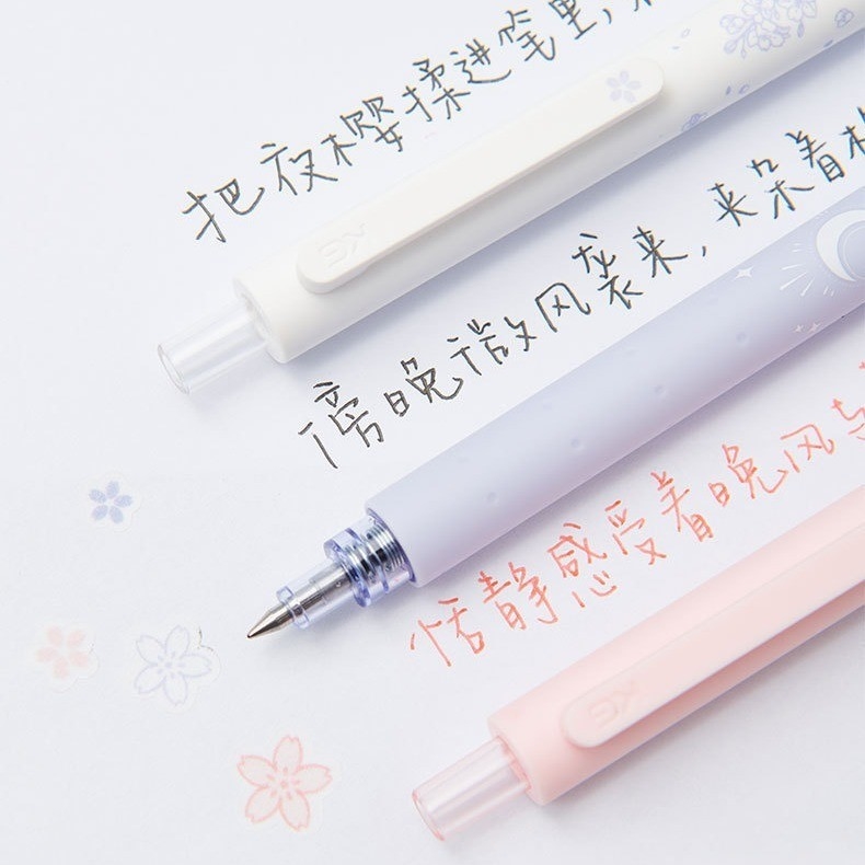 High Appearance Agriculture Roadside Night Sakura Neutral Pen 3 Pack for Office Gift