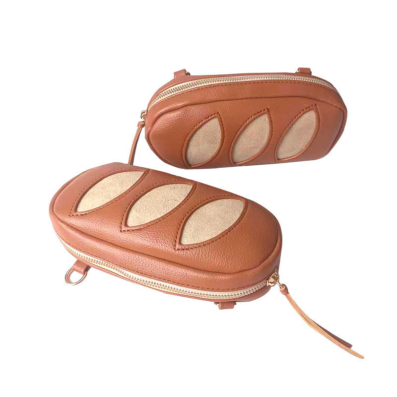 April Fool's Day Texture Makeup Storage Bag Cute Small Bread Crossbody Bag for Activities
