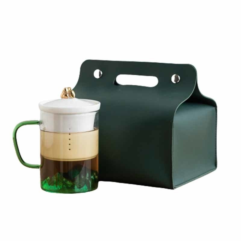 Dragon Boat Festival Gift Guan Shan Cha Shui Separation Glass Cup for Office and Home