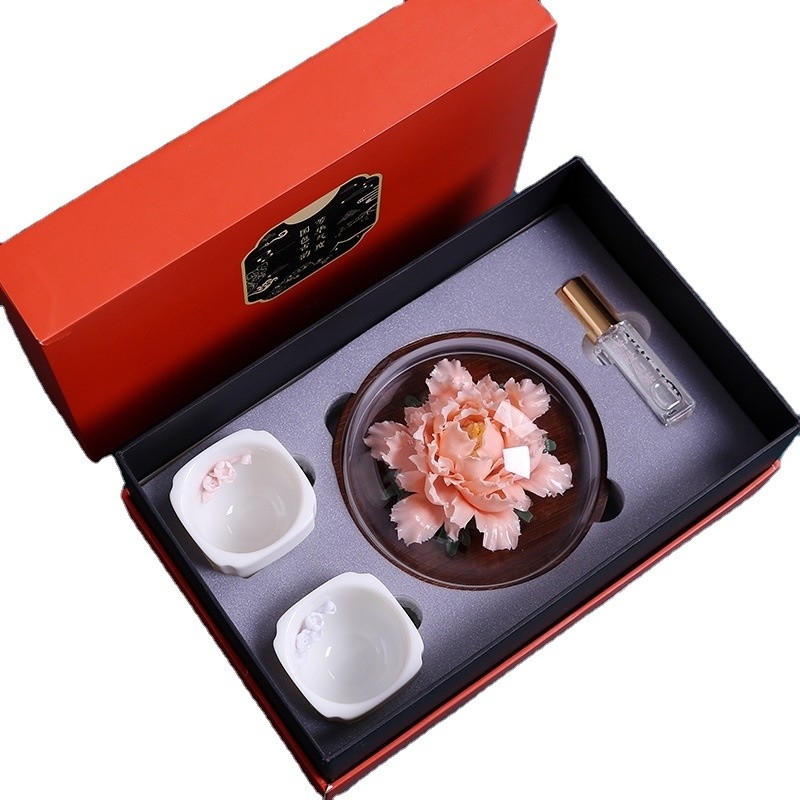 Logo Handmade Peony Ceramic Fragrance Set The Perfect Gift for End Office Products