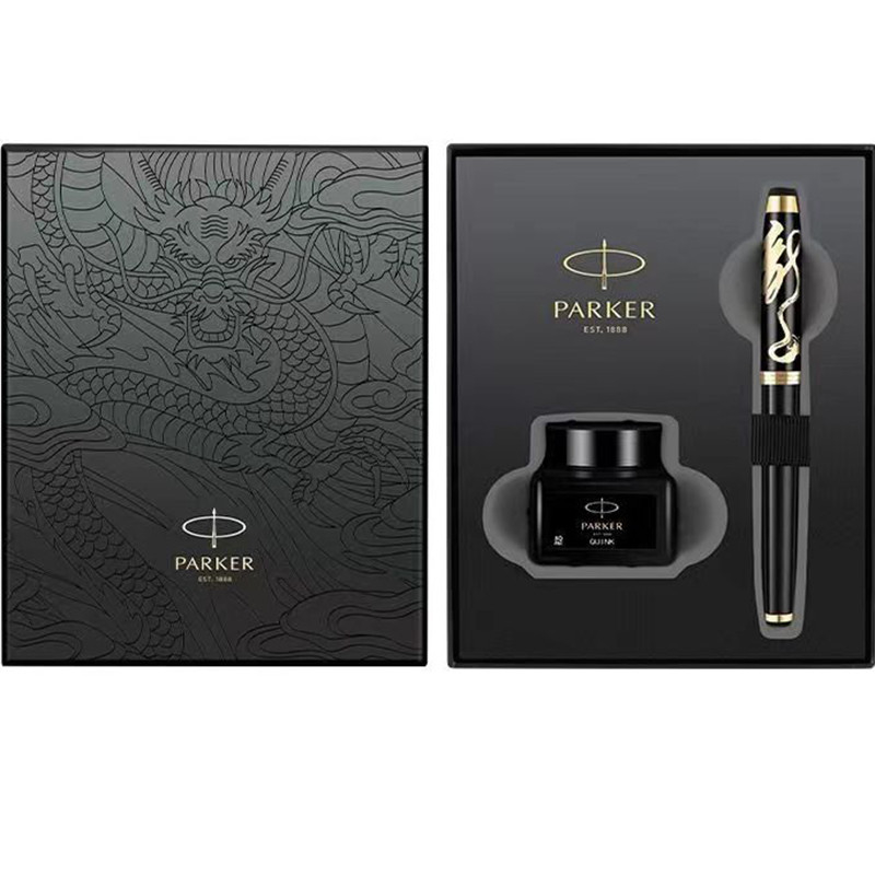 Smooth Writing Gold Clip Ink Pen for Business Gift Box Black Red Special Edition