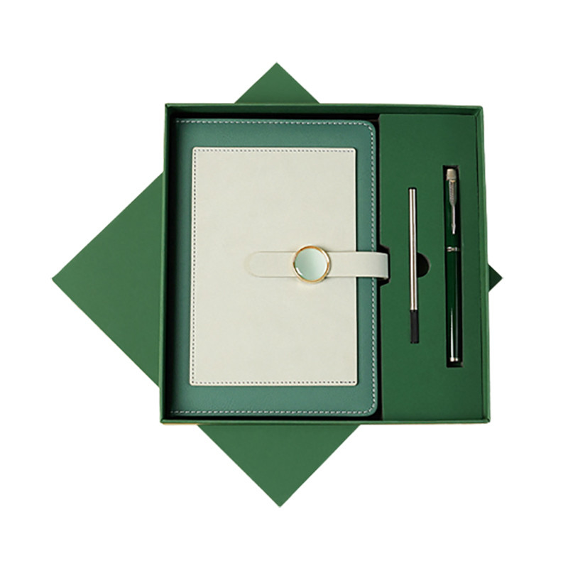 High End Conference Companion Gift A5 Color Blocking Notebook and Metal Neutral Pen