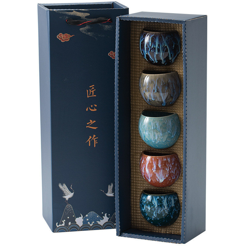 Kiln Change Master Cup Tea Cup Set for Corporate Gifting Customized Size and Shape