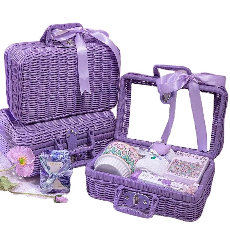 Advanced Handheld Purple Picnic Basket Ideal for Activities and Women's Birthday Gifts