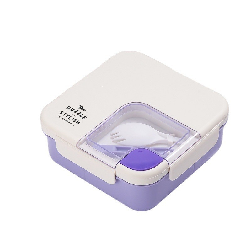 Organize Your Meals in Style Portable Square Plastic Divided Lunch Box for Employee Gifts