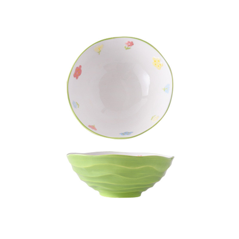 7-inch Ceramic Noodle Bowl for Household Tableware Event Gift and Silk Screen Printing