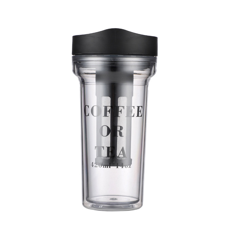 Portable Cold Extraction Cup 420ml with Filter Screen Cold Bubble Cup Practical Hand Gift