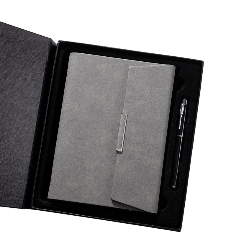 Three Fold Loose Leaf Notebook Two-Piece Set Leather Business Office Diary Book Anniversary Gift