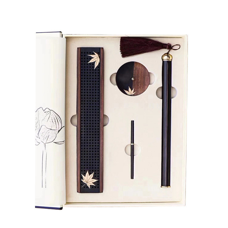 Chinese Style Redwood Incense Tools Incense Wooden Bedroom Incense Stove Set for Gifts