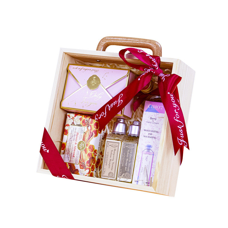 Acrylic Push Cover Net Red Gift Box Ins Style Wooden Box for Corporate Anniversary
