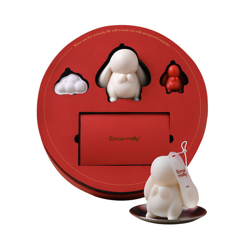 Customized Color Year of the Rabbit Scented Candle Aromatherapy Gift for Women's Day