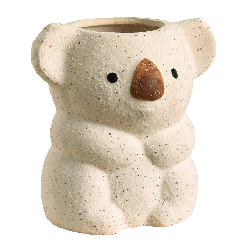 Father's Day Creative European Style Cartoon Animal Ceramic Flower Pot Decoration Gift