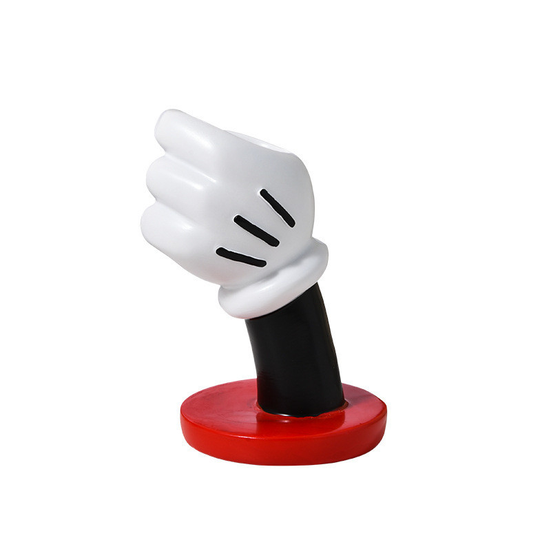 Unique Logo Design Modern Minimalist Mickey Hand Vase for Creative Home Art Decoration