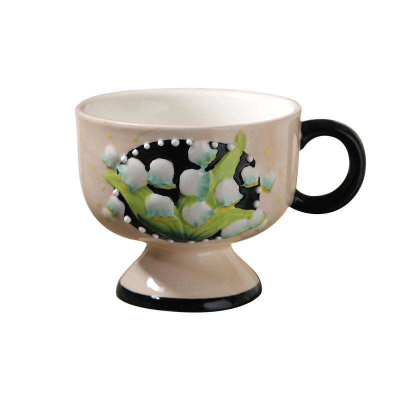 Travel Agency Essentials Hand Painted Lily of the Valley Ceramic Coffee Cup from Finland