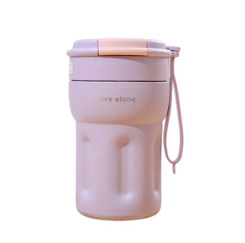 Hotel and Resort Must-Have Portable Insulated Coffee Cup with Dual Drinking Straw