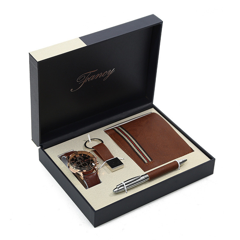 UV Printing Techniques Business Gift Set Watch Wallet Keychain Pen for Your Customers