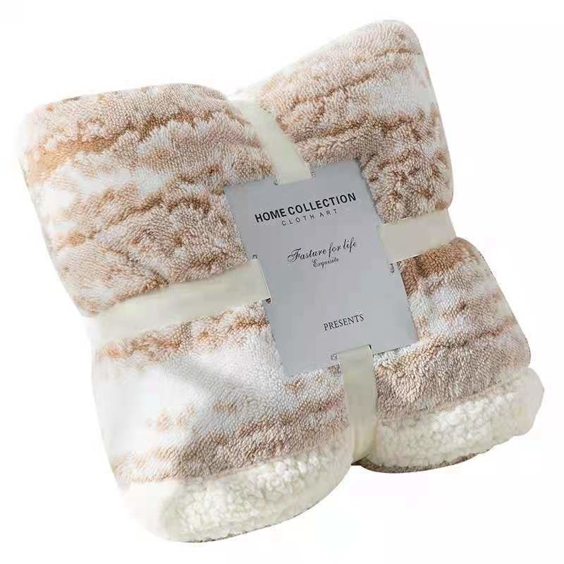 Travel Agency's Logo Printed Lamb Velvet Quicksand Blanket for Corporate Welfare Gifts